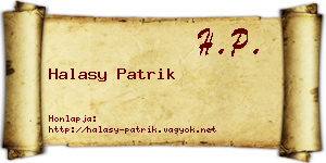 Halasy Patrik névjegykártya
