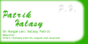 patrik halasy business card